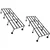 24 Inches Rectangular Metal Plant Stands with Eight Legs for Indoor Outdoor Uses (Pack of 2)