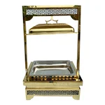 Stainless Steel 13 Inch (Flower Model) Rectangular Polished Chafing Dish For Modern Wedding and Catering Events