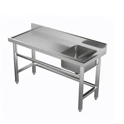 SS 44x24x34 inches Rectangular Multipurpose Utility Single Bowl Sink for Hotel, Cloud Kitchen, Restaurant, Bakery Use