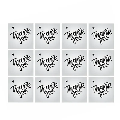 500 Pcs, 2.3 Inch Gloss Vinyl Waterproof Rectangular Shape Thankyou Sticker for Packaging