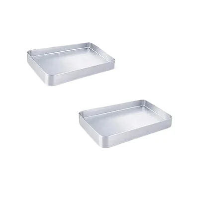Aluminium 8 x 5 Inch Small Rectangular Tray, 0.9 mm Thick(Pack-2 Pcs)