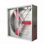 54 Inch Red Blade Ventilation Fan For Poultry Farms With CFM 24000 & 1.5 HP Three Phase Motor