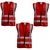 Gravitech 3 Pcs 120 GSM Red Colour Safety Jacket With 2" High Grade Reflective Fabric Tape (GI-RJ-04)