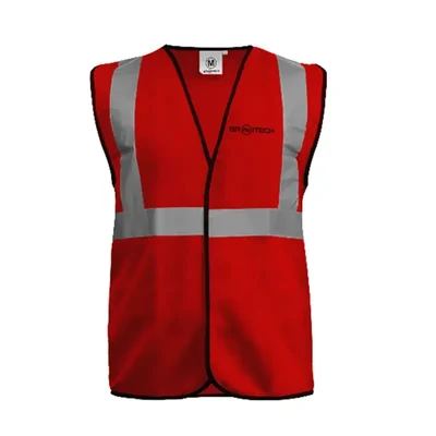 Gravitech 120 GSM Red Colour Safety Jacket With 2" High Grade Reflective Fabric Tape (GI-RJ-02)(Pack-1 Pcs )