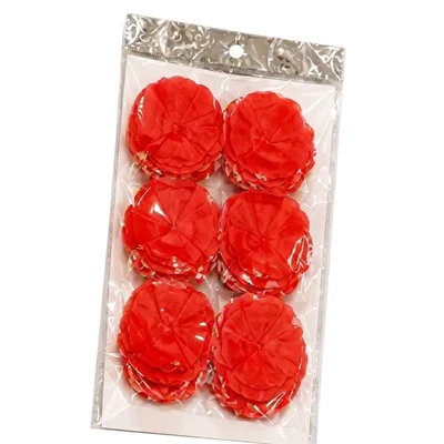 Pack of 10, 20, 50, 70, 100 Artificial Red Flower Garland Disc Components for Party Decoration Lightweight Reusable(Pack-10 pcs)