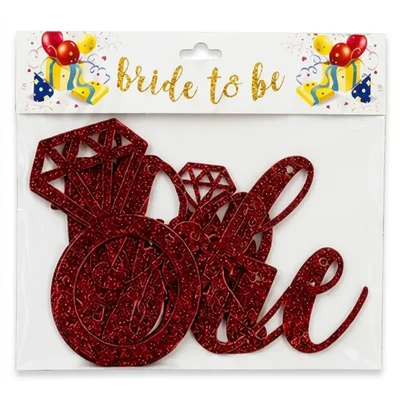 Colourful Red Glitter Bride To Be Party Banner for Bachelorette Photo Props Decoration Events Supplies(Pack-100)