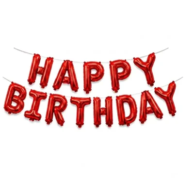 Pack of 10,20,50,70,100 Red Color Happy Birthday Foil Balloon, Birthday Party Decoration Air Helium Compatible(Pack-10 pcs)