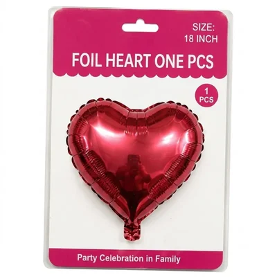 Pack of 10, 20, 30, 40, 50 Red Foil Heart Balloon 18 Inch Metallic Finish Party Decoration Celebration Supplies(Pack-10 pcs)
