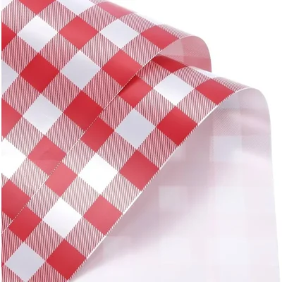 Red Floral Wrap 58x58cm 20 Sheets Waterproof Check Gift Basket Bouquet Bows Included Pack of 2