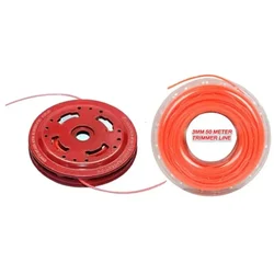 Heavy Duty BC-470 Red Metal Trimmer Head & 3 mm 50 Meter Nylon Rope for Petrol Brush Cutter