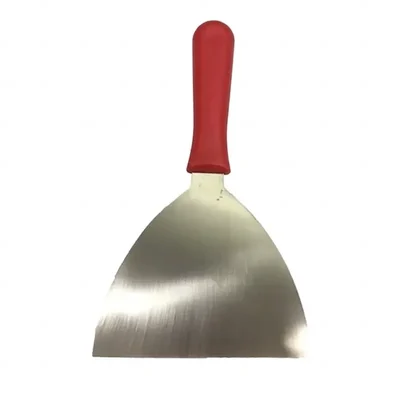 Smart Chef HS40107 4'' Stainless Steel Red Chocolate Scraper Spatula Multipurpose Dough Cutter Ergonomic Handle Baking Tool(Pack-1 pc)