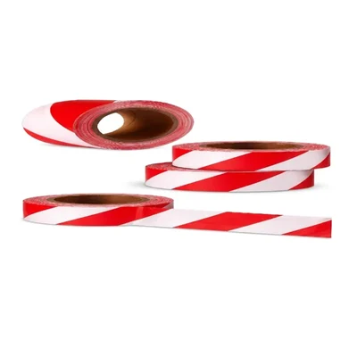 Warnmat Red & White Striped Barricade Tape, 3 Inch High-Visibility Non-Printed Safety Warning Caution Roll(Size-100 mtr,Pack-1)