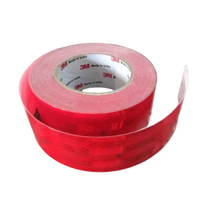 3M 50 Meter 50 MM High Intensity Prismatic Grade Conspicuity Reflective Tape (Colour- Red)