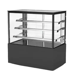 Elanpro EDC 1202F3 Stainless Steel Refrigerated Cake Showcase - Flat Glass