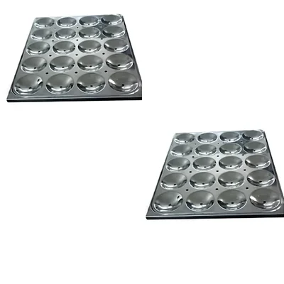 Pack of 2, 16.5X20.5 inch 20 Cavity Regular Idli Tray, Stainless Steel 304