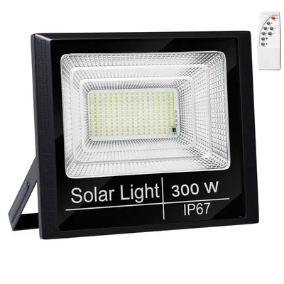 Gigawatts 300W LED Automatic Solar Flood Light with Remote Outdoor Lamp for Home, Garden Wall (Without Panel)