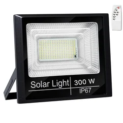 Gigawatts 300W LED Automatic Solar Flood Light with Remote Outdoor Lamp for Home, Garden Wall (Without Panel)