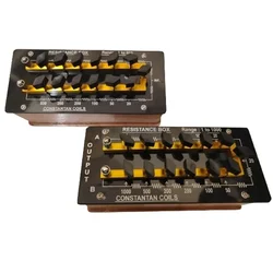 SBT Instruments Resistance Box (1-500 Ohms) & (1-1000 Ohms) Brass Block, Plug Type for School and College Labs