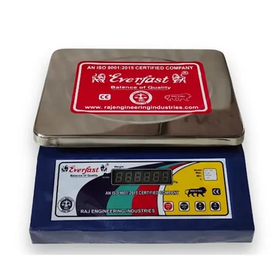 Everfast 30 kg Capacity Digital Tabletop Weighing Scale with Stainless Steel Pan and Multi-Port Connectivity RET-30K