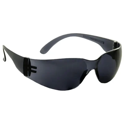 Venus E-102 Pack of 5 Black Smoke Grey Polycarbonate Safety Glasses, Anti Fog Scratch Resistant Eye Protection Goggles