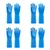 Washable,Reusable, Water Heat, Cut Resistance Safe Blue Rubber Safety Gloves (Pack of 4)