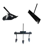 Heavy Duty Adjustable Ridger, 3 Tyne Cultivator & Leveler Attachment Combo For 5 To 10 HP Power Tiller / Cultivator