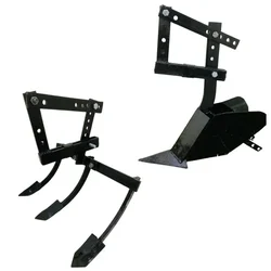 Heavy Duty Adjustable Ridger & 3 Tyne Cultivator Attachment Combo With Extension For 2 Stroke 63 CC Mini Tiller