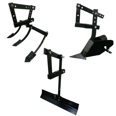 Heavy Duty Adjustable Ridger, 3 Tyne Cultivator & Leveler Attachment Combo For 2 Stroke 63 CC Mini Tiller