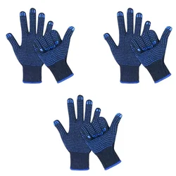 Rifa Cotton Knitted Double Side Dotted Safety Hand Gloves(Pack-3,Color-Blue)