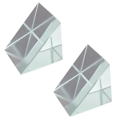 SBT Instruments 2pcs Optical Glass Right Angle Triangular Prism Size 38mm