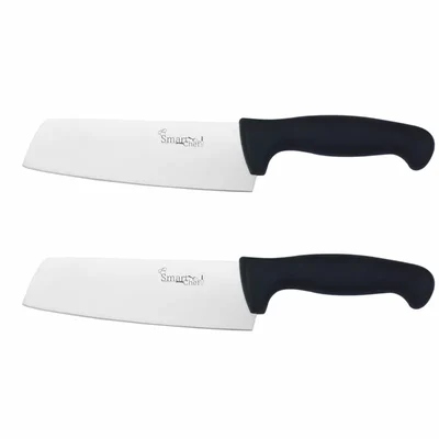 Smart Chef AS00301-08 Stainless Steel Usuba Knife (2pcs), 7 inch Sharp Blade for Japanese Kitchen Chopping, Slicing