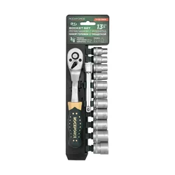 ROCKFORCE 13 Piece 3/8″ Metric Socket Set with Ratchet & Extension (RF-3132-5MSA)
