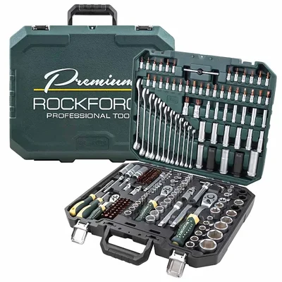 ROCKFORCE 216 Pcs Socket Set | 1/4", 3/8", 1/2" Drive | 6 & 12 Point Socket 4-32 mm (‎RF-38841W-Premium)
