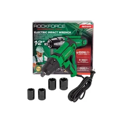 Rockforce 12.7mm (1/2") 450 Watt Electric Impact Wrench With Sockets & Carbon Brushes, Max. Torque 350 N.m (IW550S)