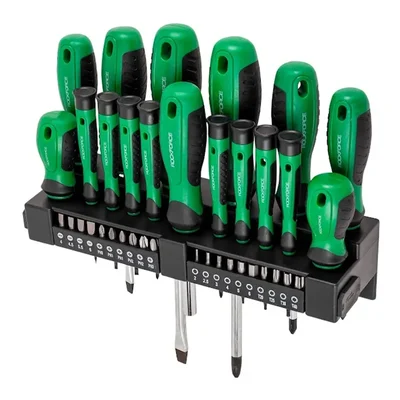 ROCKFORCE 37 Pcs Magnetic Screwdriver & Bit Set With Case, Kit for Home & Pro (RF-7037)