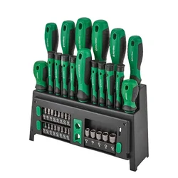 ROCKFORCE 39 Pcs Screwdriver Set with Cr-V Bits, Magnetic Holder, Ergonomic Handle & Case (RF-7039)