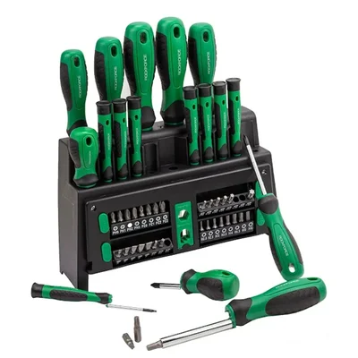 ROCKFORCE 50 Pieces Screwdriver Set with Magnetic Bits, Ergonomic Handle & Durable Carry Case (RF-7050)