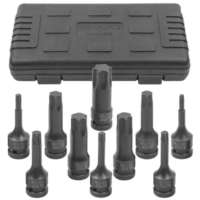 Rockforce 10 Pcs Torx Bit Socket Set (Size : T30-T100)