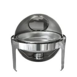 Premium Quality 7 Litres Roller Pin Round Chafing Dish With SS Body 