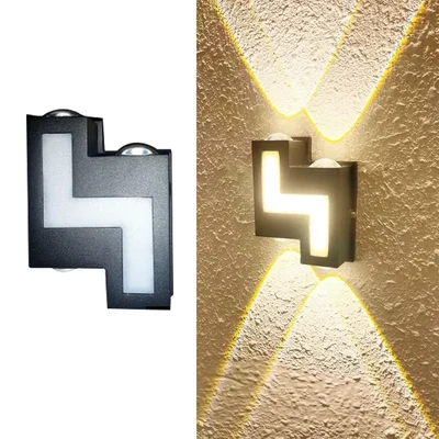GIGAWATTS 7W Z-Shaped Wall Light 3 Way BIS Approved Waterproof LED Up Down Sconce Lamp for Home, Patio, Garden, Balcony