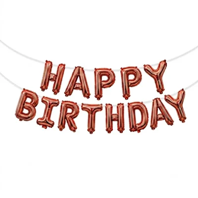 Pack of 10, 20, 50, 70, 100 | Rose Gold Foil Happy Birthday Party Balloon, Alphabets Reusable Self Sealing Decor(Pack-10 pcs)