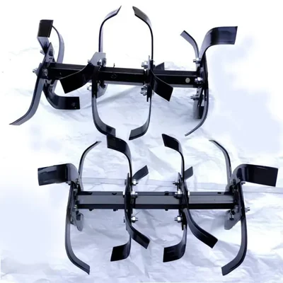 Heavy Duty 18 Inch 4 Row Rotavator Set (32 Blades, 2 Shafts and 32 Nuts) for 5 to 12 HP Petrol Power Tiller