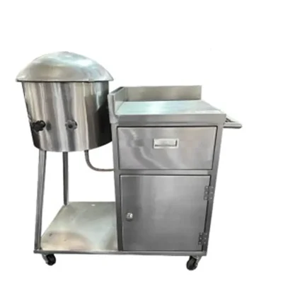 2 in 1 Stainless Steel 18X34 inch Romali Roti Bhatti With 20 X 20 inch Table and Trolley For Commercial Kitchen