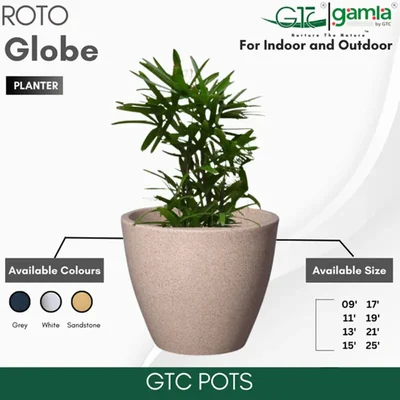 GTC 25" Multi Color Roto Globe Pot for Balcony, Home Decoration, Hotels  and Resorts(Color-Sandstone)