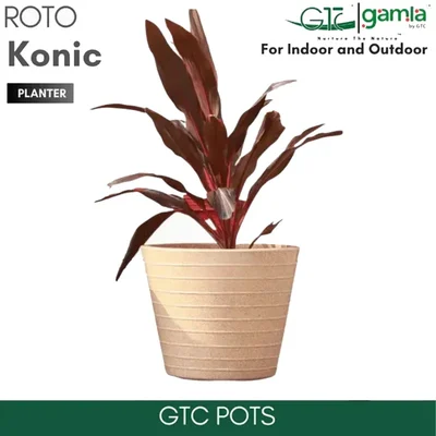 GTC 12" Multi Color Roto Konic Pot Suitable for Balcony , Home Decoration,Gardens, Hotels and Resorts(Color-Sandstone)