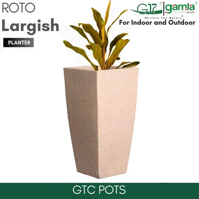GTC 12x24" Multi Color Roto Largish Planter Pot for Balcony, Home Decoration , Hotels and Resorts(Color-Sandstone)