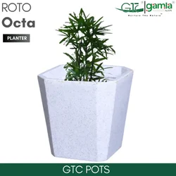 GTC 14" Multi Color Roto Octa Pot for Balcony , Home Decoration , Hotels and Resorts(Color-Sandstone)