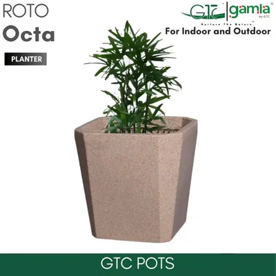 GTC 14" Multi Color Roto Octa Pot for Balcony , Home Decoration , Hotels and Resorts(Color-Sandstone)