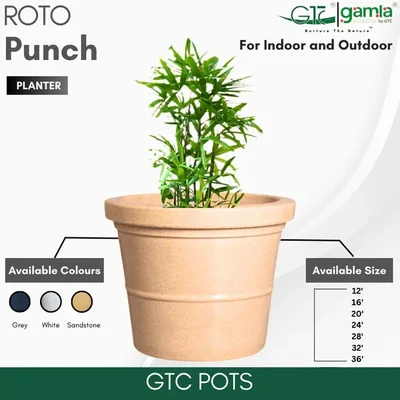 GTC 36" Multi Color Roto Punch Pot for Balcony, Home Decoration, Hotels and Resorts(Color-Sandstone)
