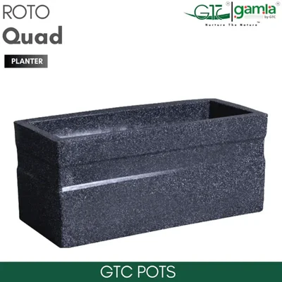 GTC 15" Multi Color Roto Quad Planter Pot for Balcony and Home Decoration, Hotels and Resorts(Color-Grey)
